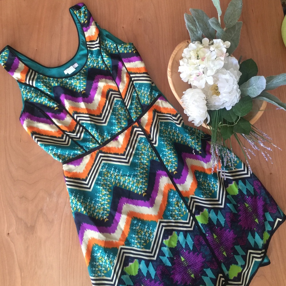 Multicolor Chevron Pattern Dress